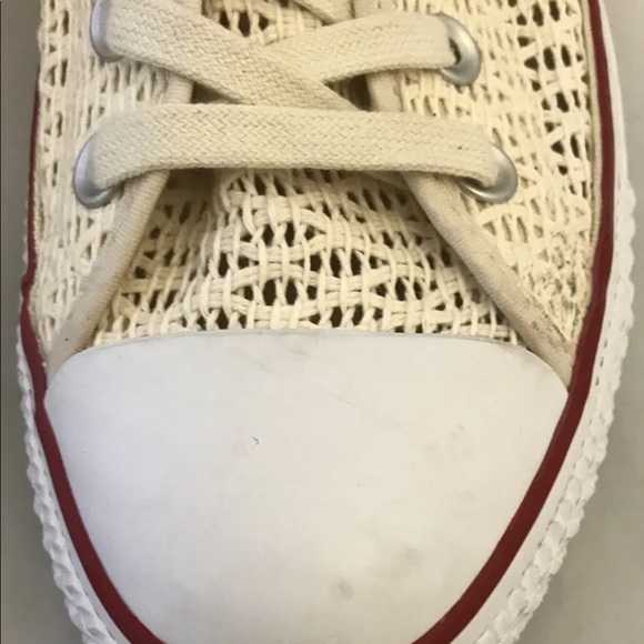 New Converse Chuck Taylor Mesh Crochet Cream Women Hi Top Shoes Hi Cut Sz 10.5 - Picture 7 of 11